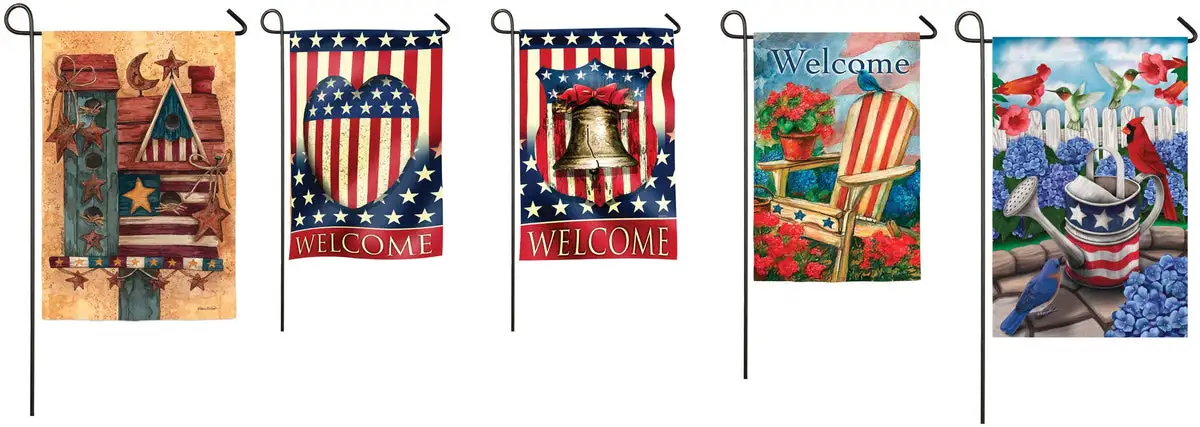 Meadow Creek ZPACE15F01 Patriotic Flag Set