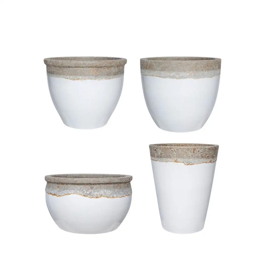 Michael Carr Designs 1417CVOLWHIT Pottery Ceramic Planter