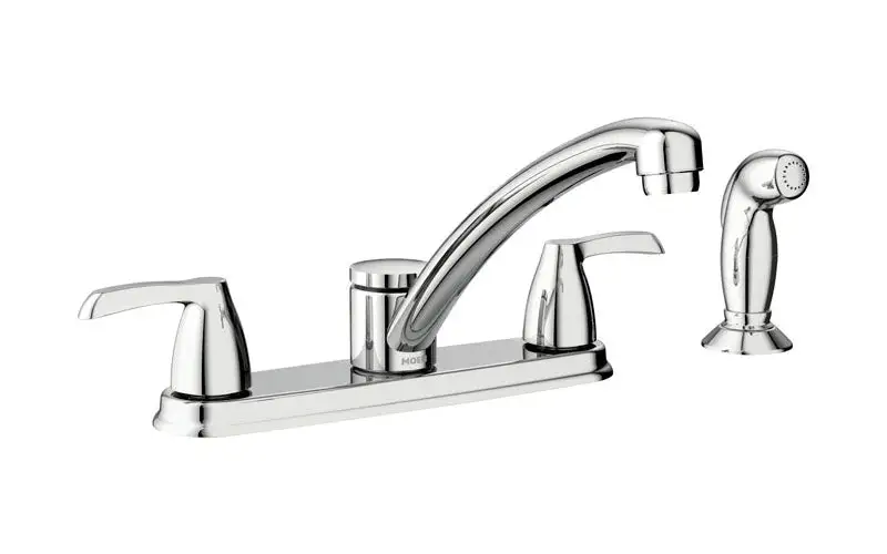 Moen 87046 Adler Two Handle Kitchen Faucet With Spray Side Sprayer