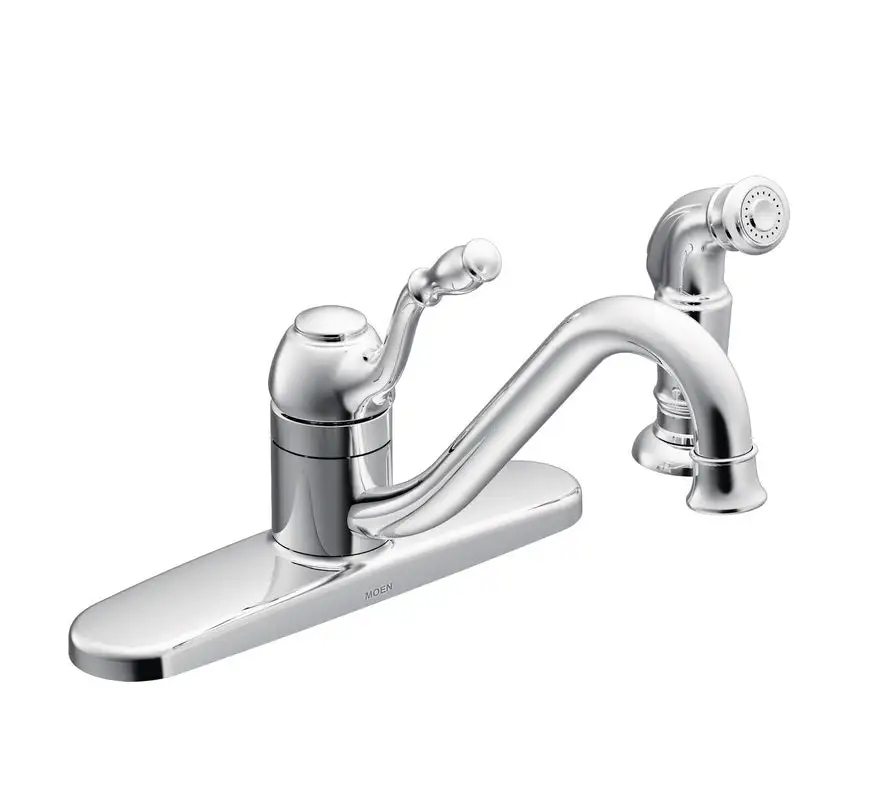 Moen CA87009 Lindley Low Arc Kitchen Faucet with Side Spray