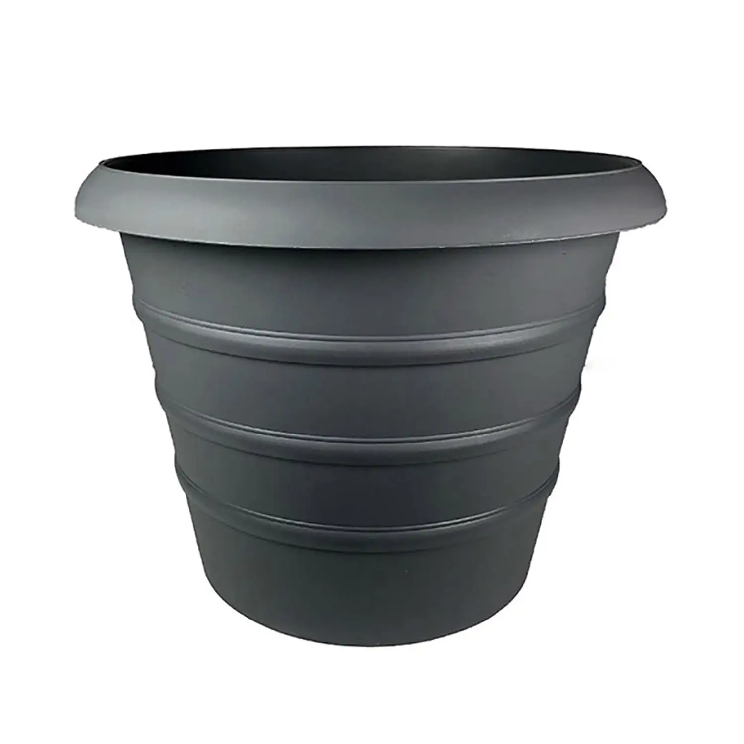 The HC Companies 20 Inch Indoor Outdoor Marina Plastic Planter Pot, Warm Gray