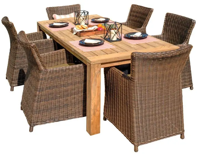 Northcape NC2580SET-935 Teak/Wicker Dining Set