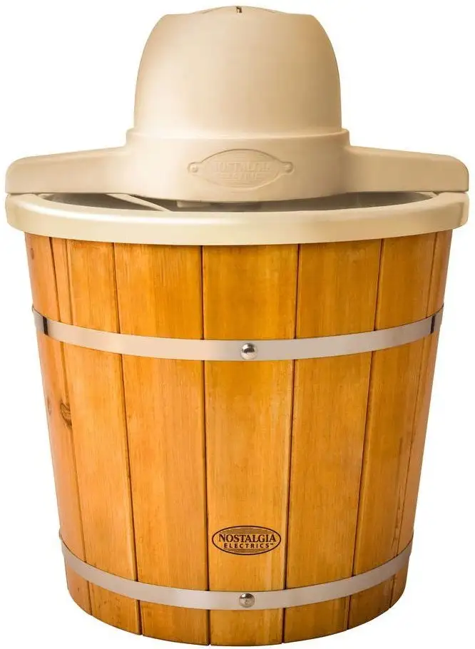 Nostalgia Electrics ICMP400WD Wooden Bucket Electric Ice Cream Maker