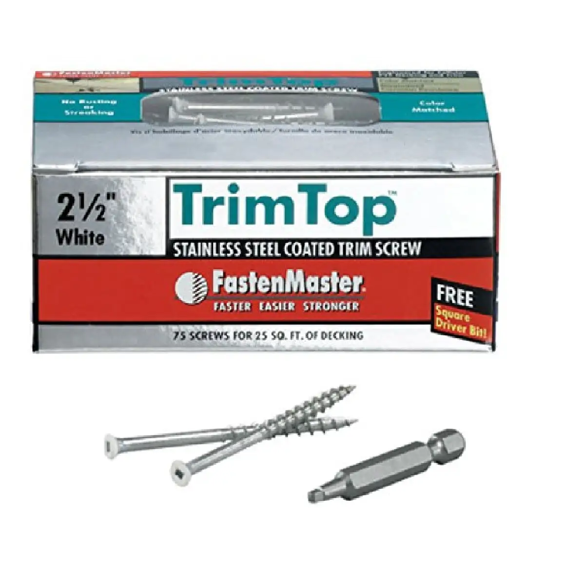 Omg FMTT212-75WH Trimtop White Coated Trim Screw