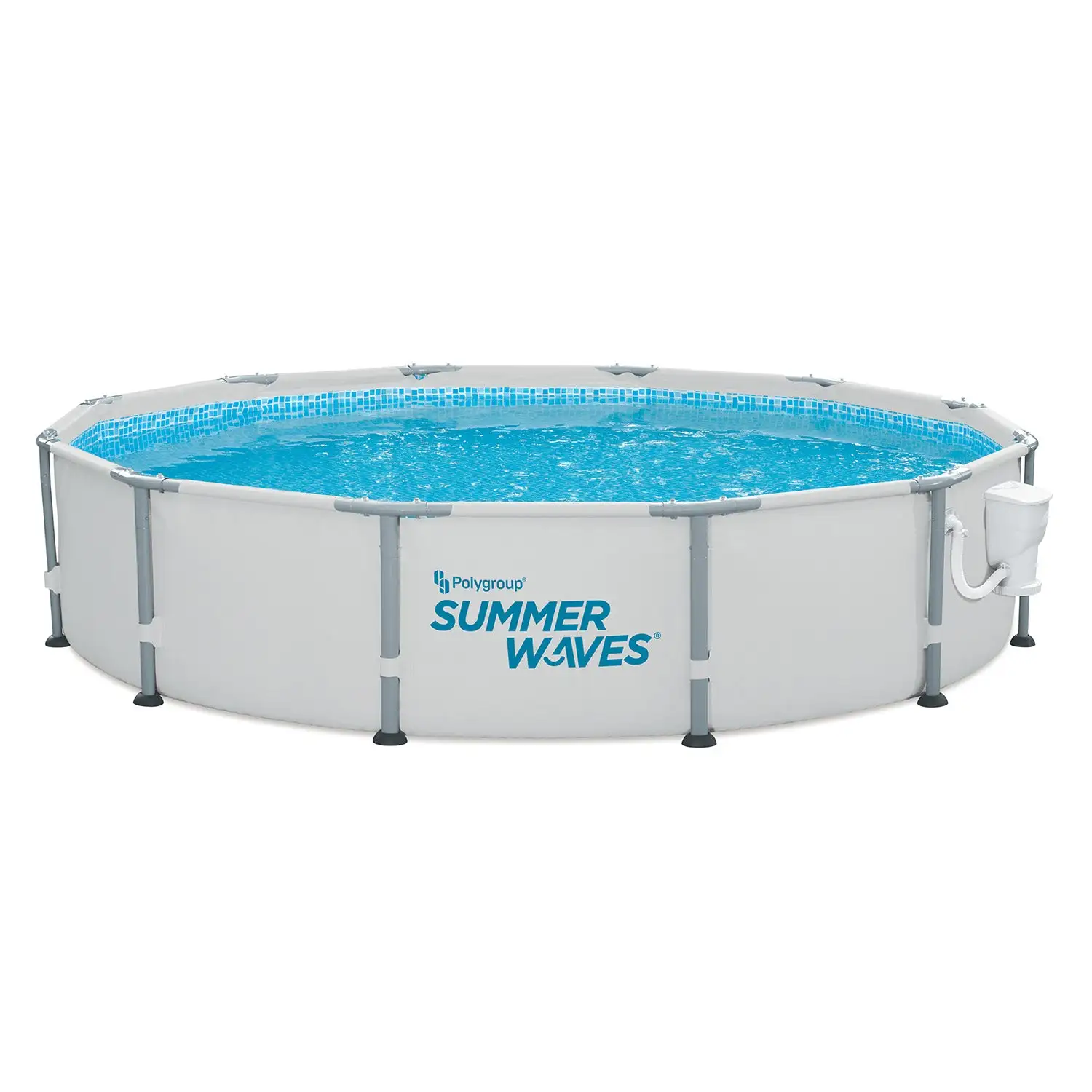 Summer Waves Elite 12 Foot Metal Frame Above Ground Pool Set with Filter Pump