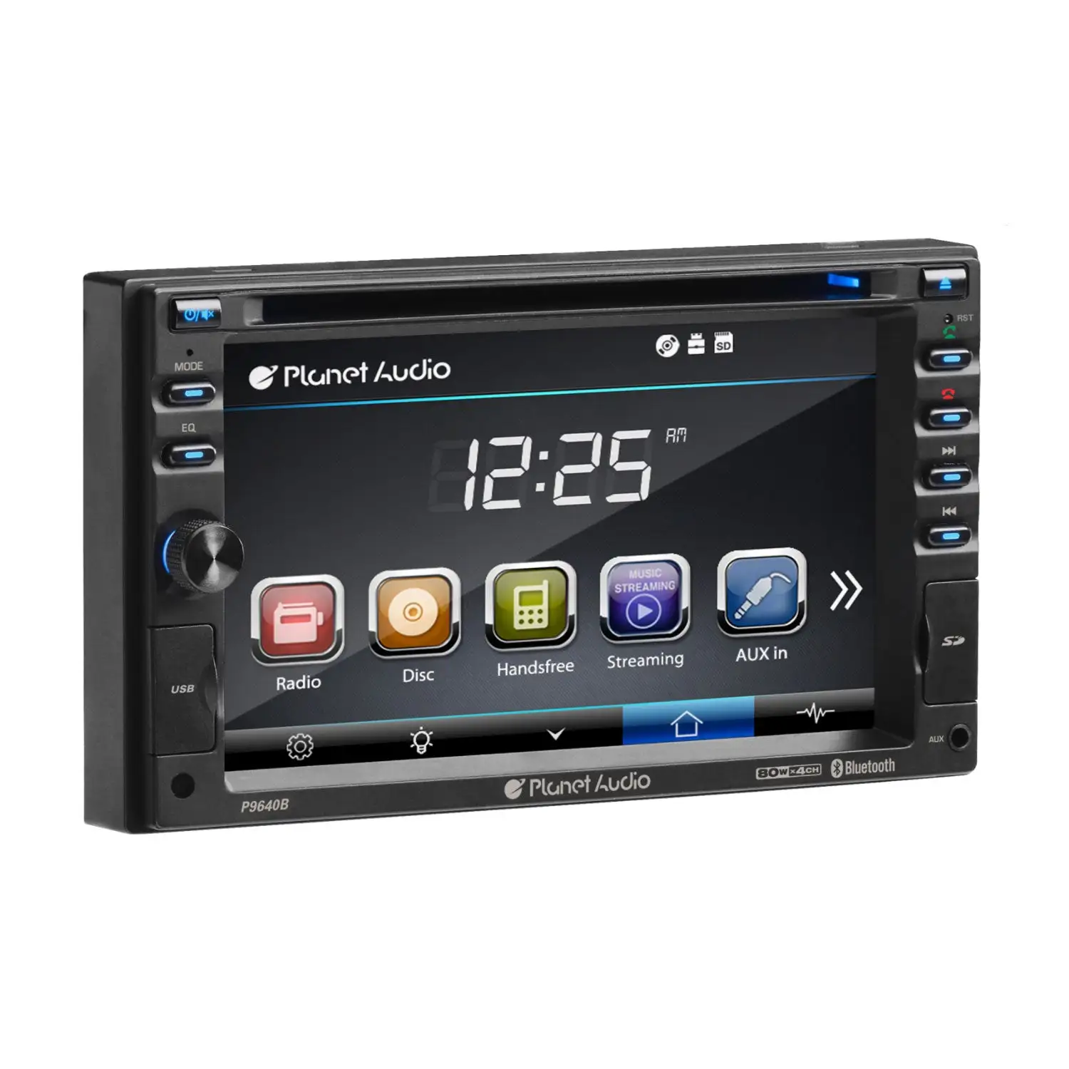 Planet Audio P9640B Double DIN Bluetooth DVD 6.2 Inch Touchscreen Car Stereo