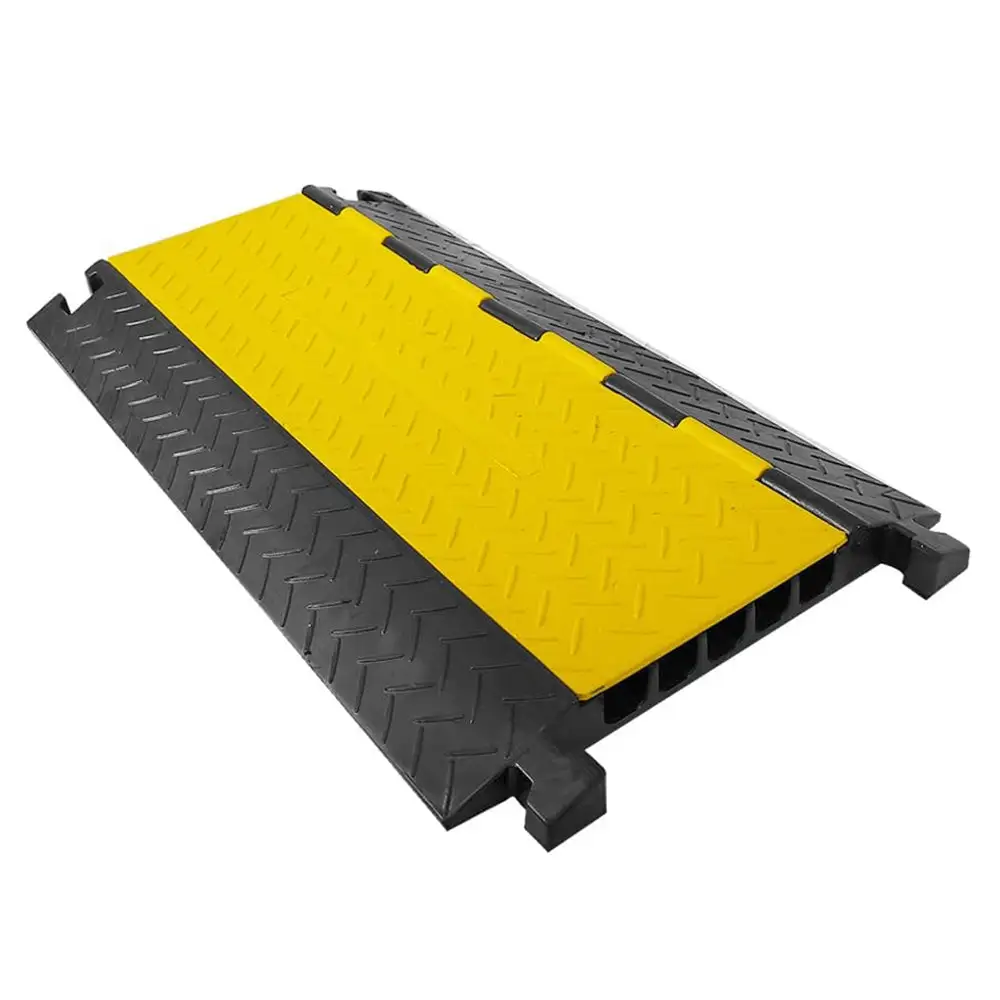 Pyle 5 Channel Cable Wire Protector Cover Ramp w/ Flip Lid for Floor Cord Safety