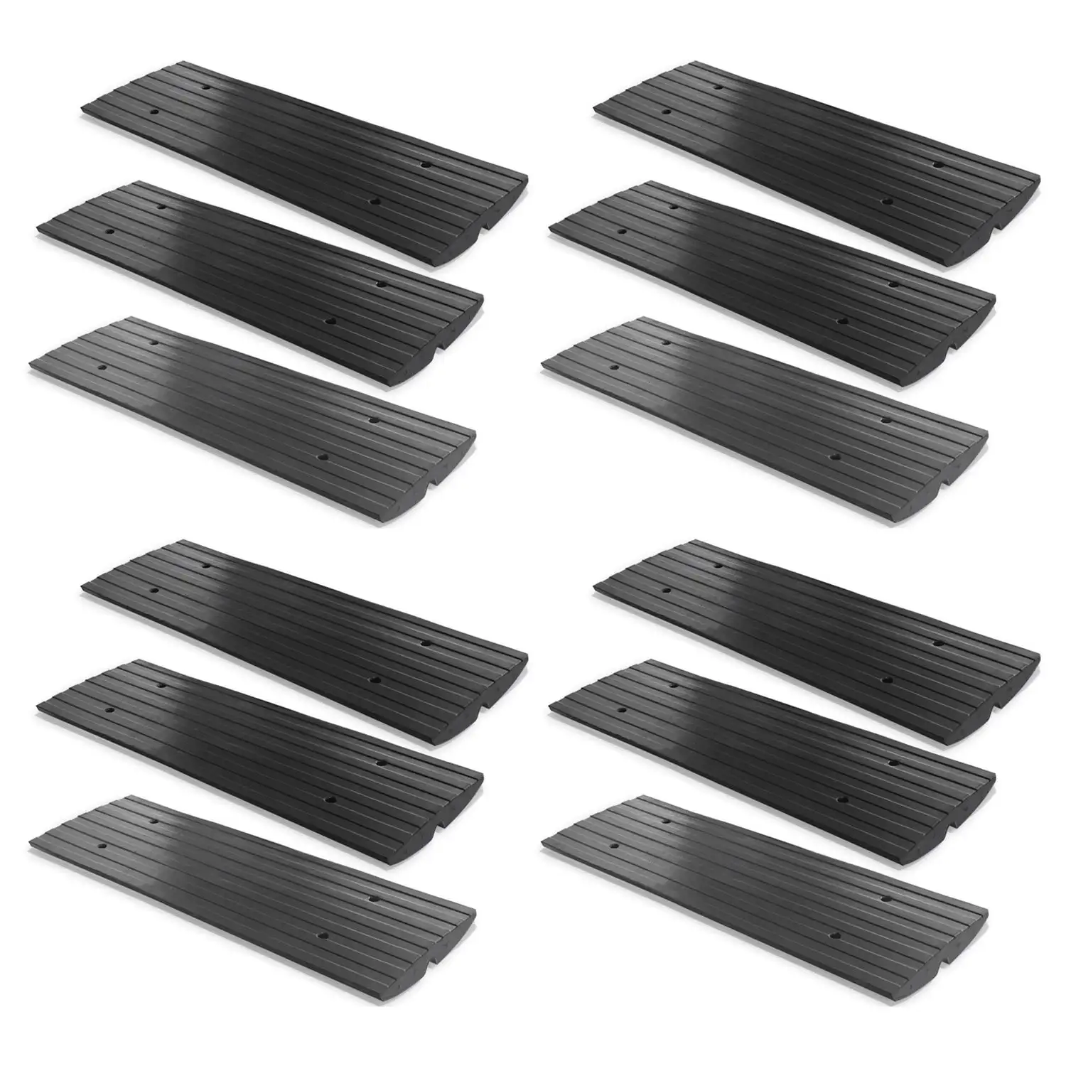 Pyle PCRBDR23 Car/Truck Curbside Driveway Ramp Threshold Bridge Track (6 Pack)