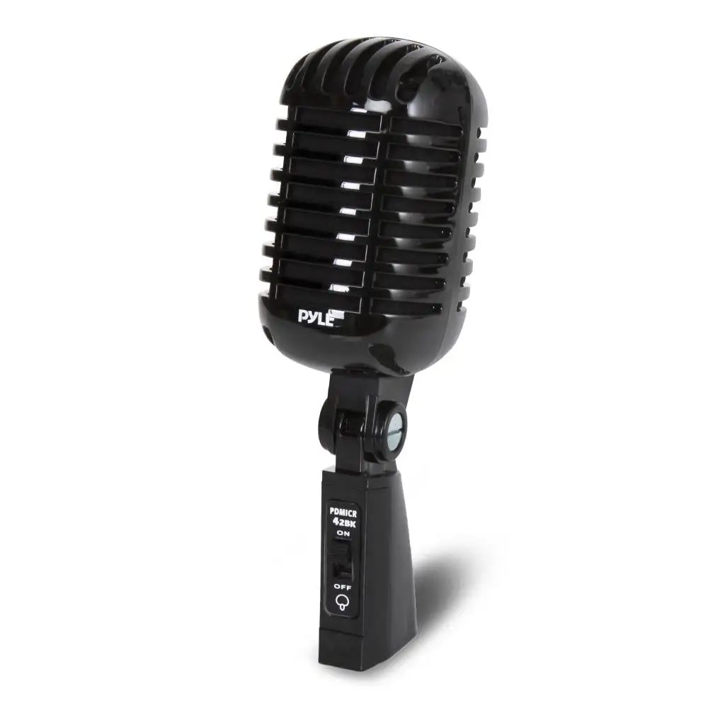 Pyle Pro PDMICR42BK Vintage Retro Style Dynamic Studio Desktop Vocal Microphone