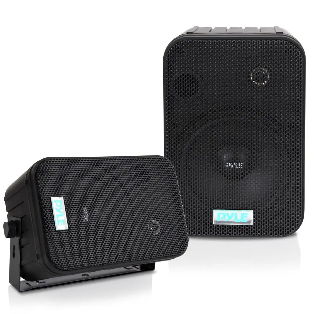 Pyle PDWR50B Waterproof Indoor Outdoor 6.5 Inch Speaker System, Black (2 Pack)