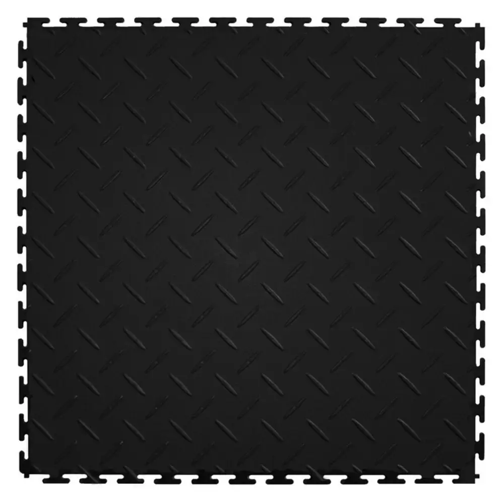 Perfection Floor Tile ITDP450BK45 Diamond Plate PVC Interlocking Tiles