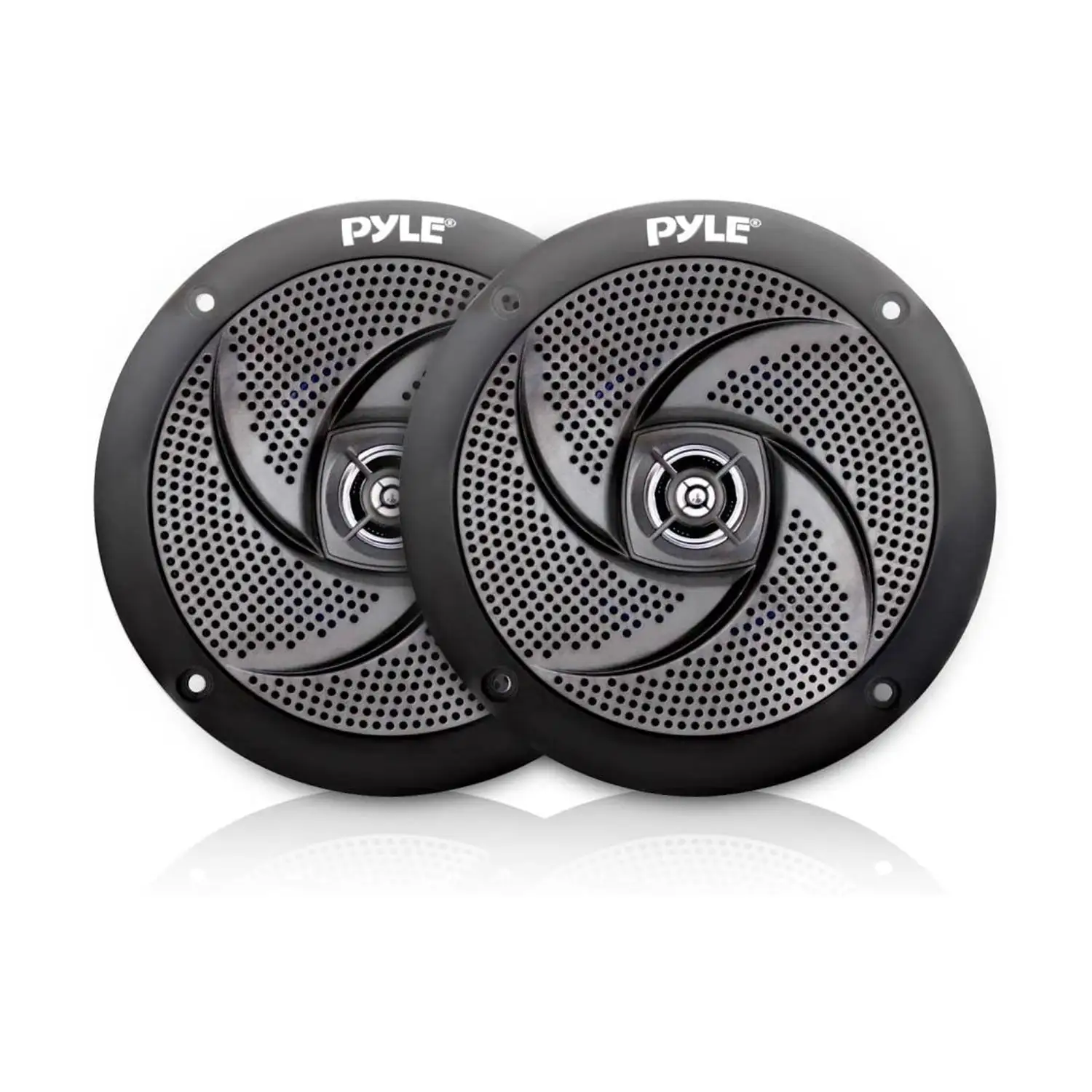 Pyle PLMRS5B 5.25 Inch Waterproof Low Profile Marine Speakers, Black (2 Pack)