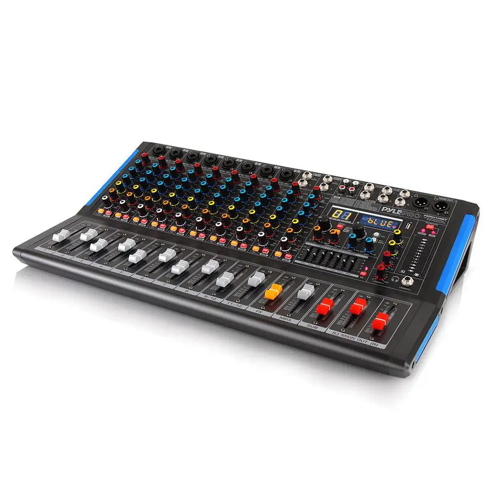 Pyle PMXU128BT 12 Channel Bluetooth DJ Studio Audio Sound Board Mixer System