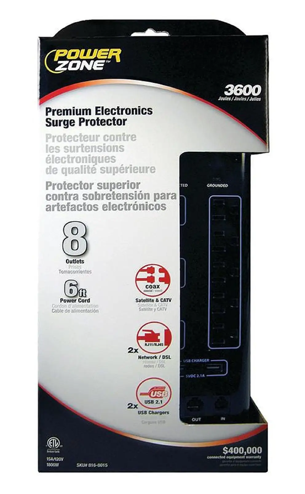 Power Zone OR503118 Surge Protector Strip