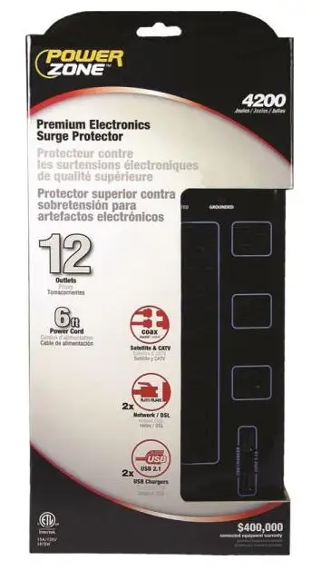 Power Zone OR504142 Surge Protector