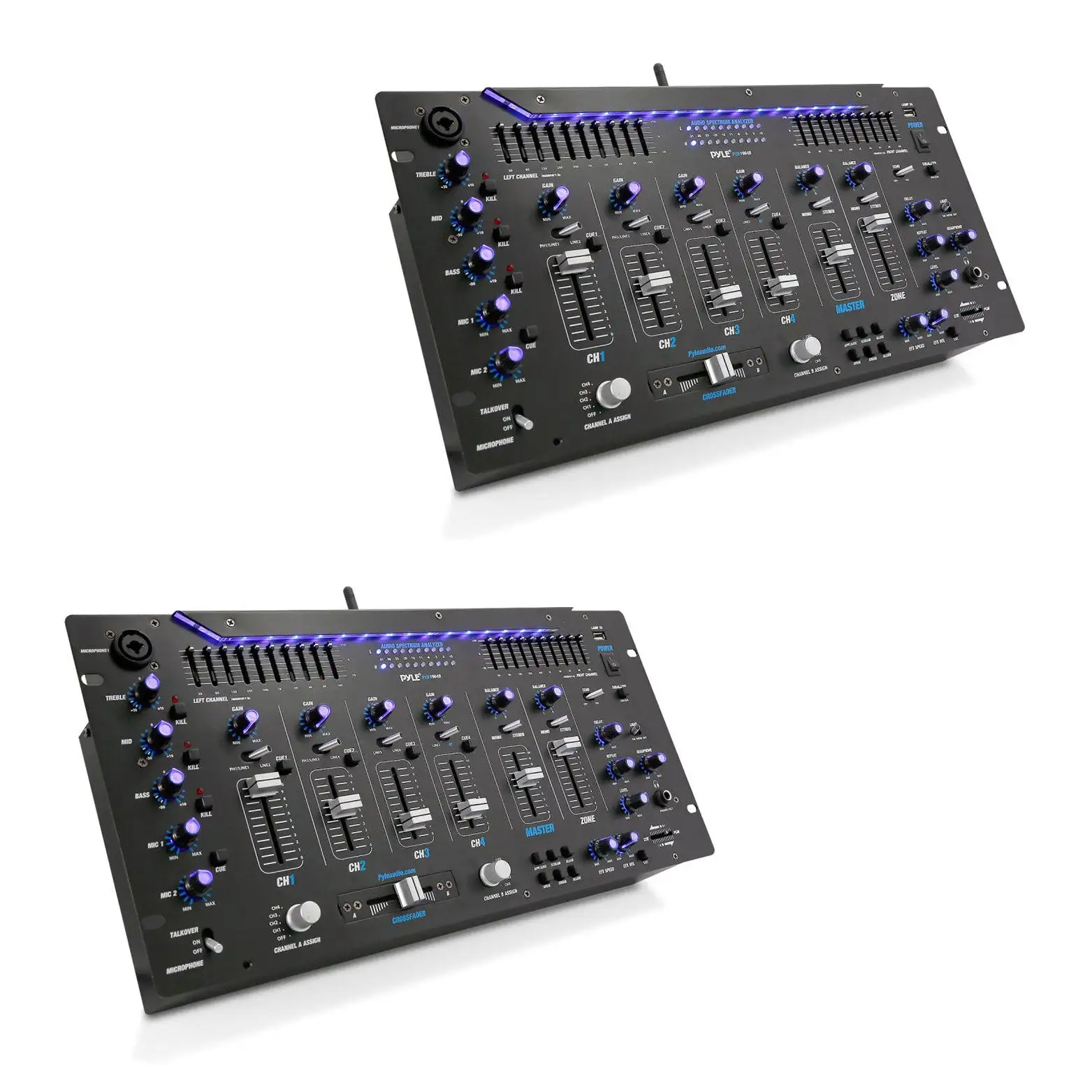 Pyle PYD1964B.5 6 Channel Bluetooth DJ Studio Audio Board Mixer System (2 Pack)