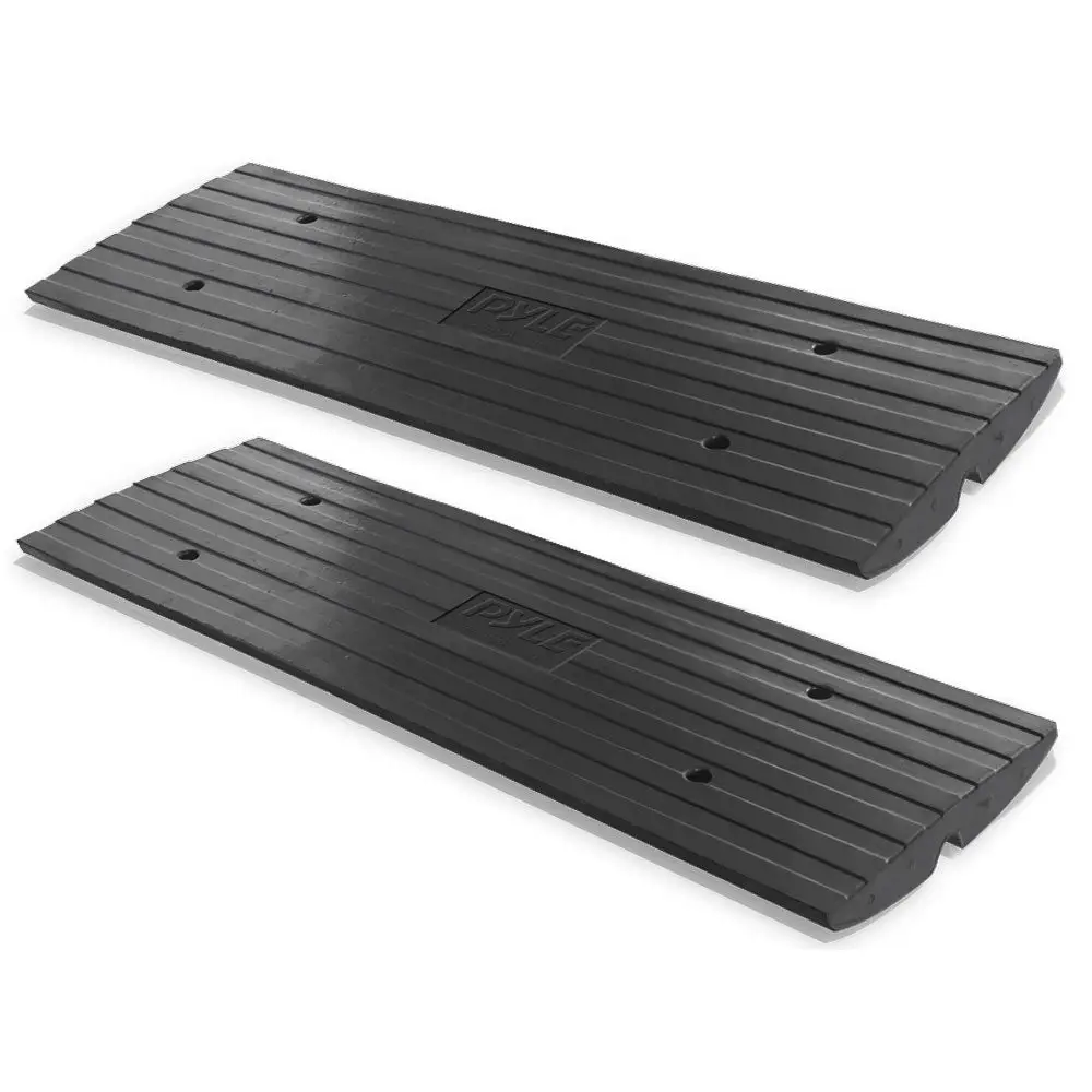 Pyle PCRBDR21 Car/Truck Curbside Driveway Ramp Threshold Bridge Track (2 Pack)