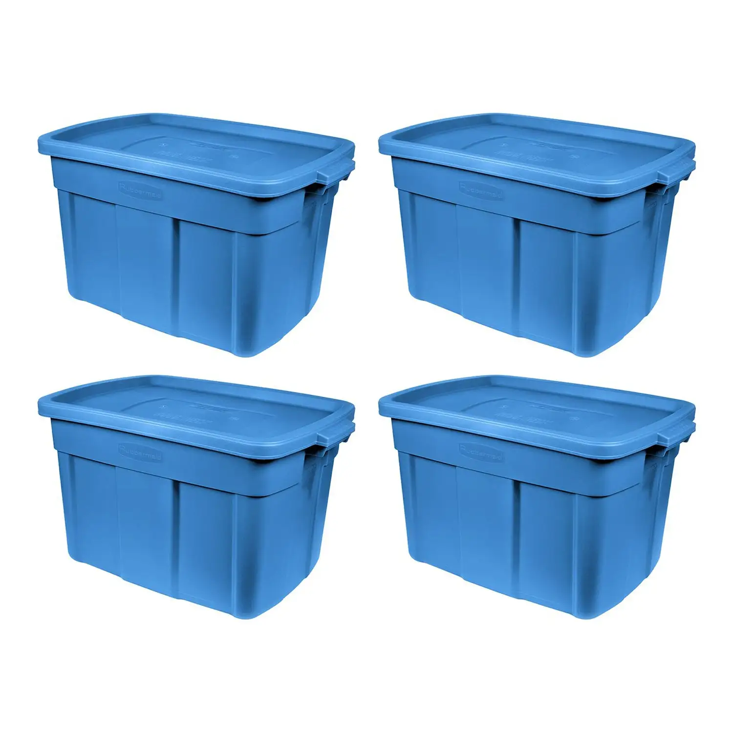 Rubbermaid Roughneck 25 Gal Stackable Storage Container, Heritage Blue (4 Pack)