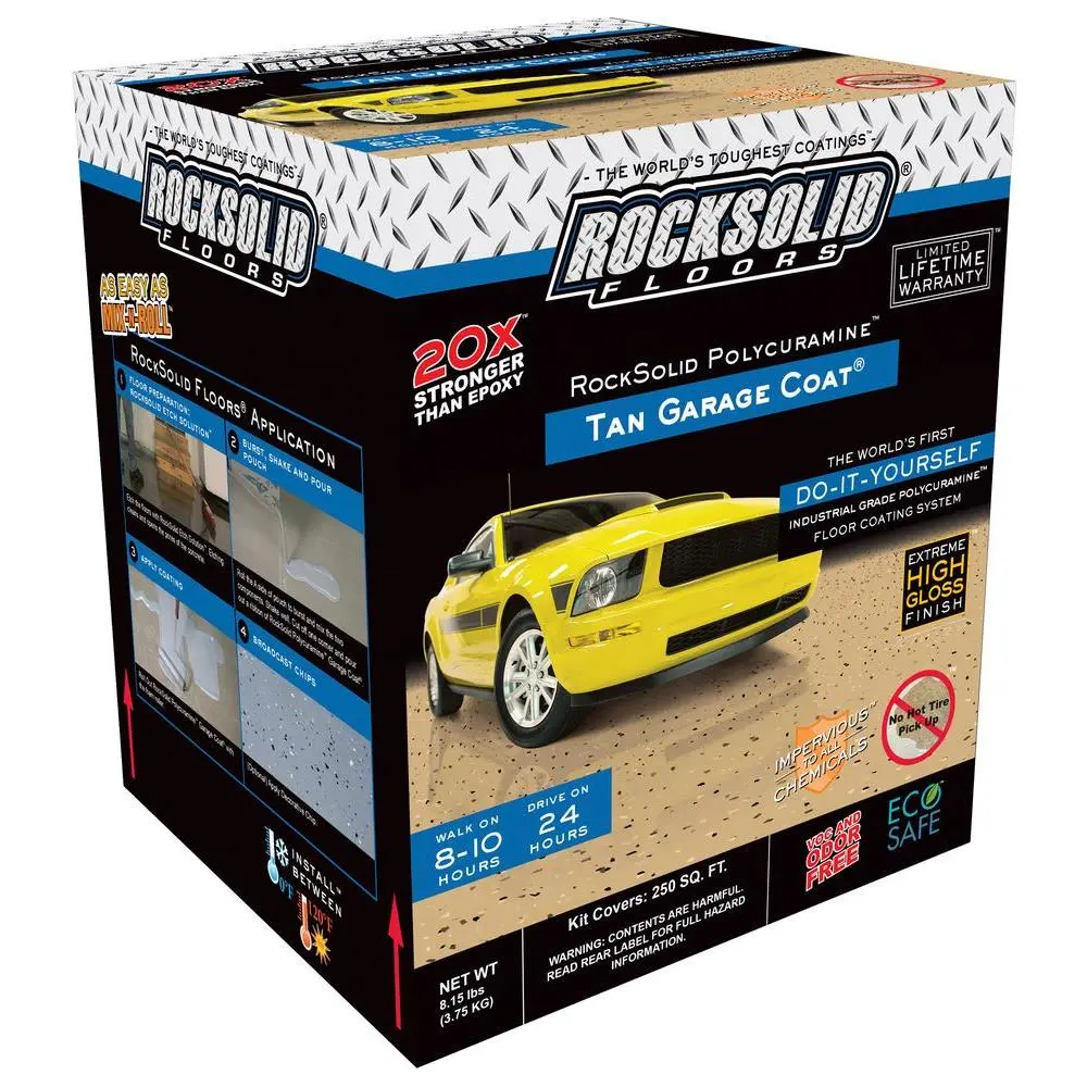 RockSolid 60007 Tan Polycuramine Garage Floor Coating Kit