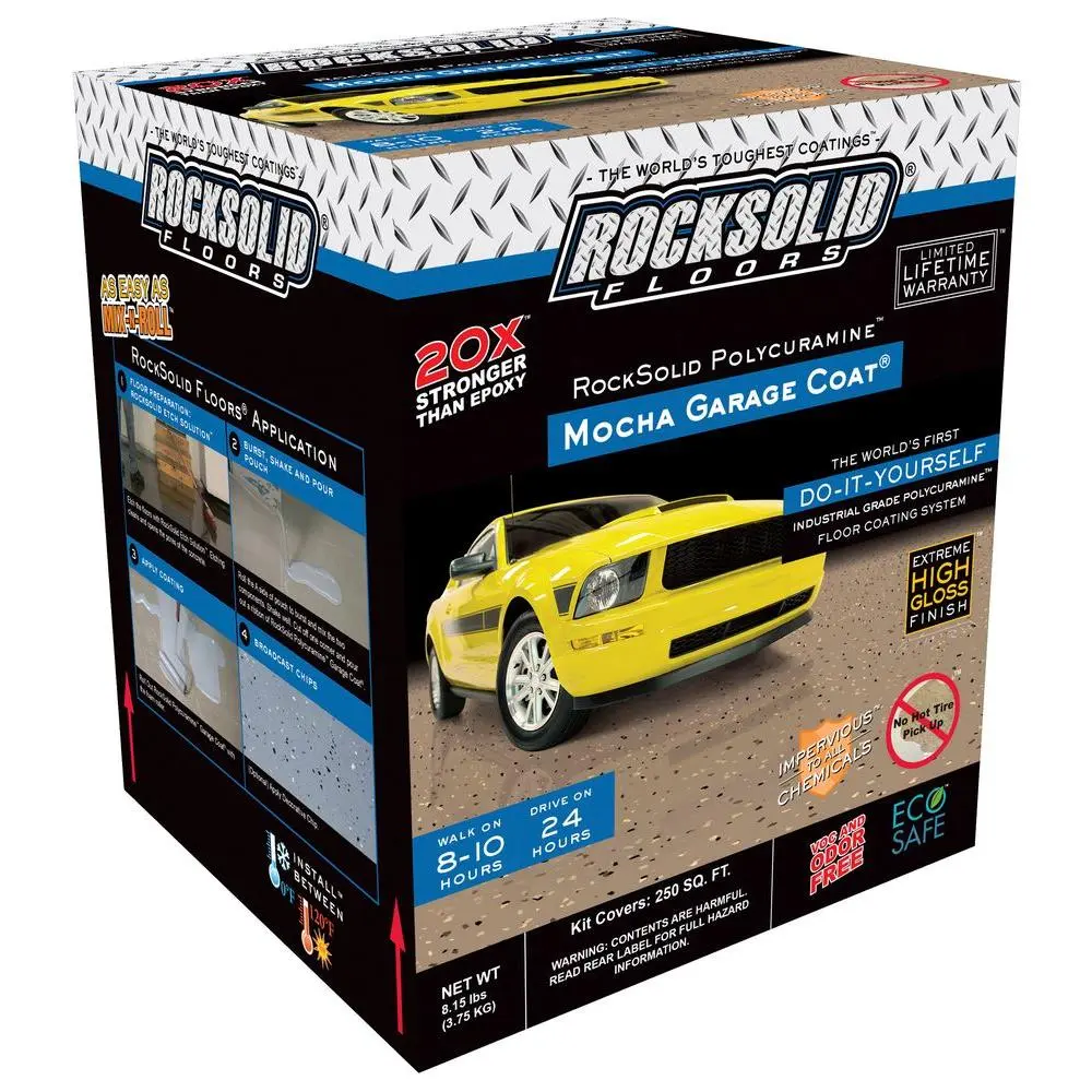 RockSolid 60009 Mocha Polycuramine Garage Floor Coating Kit