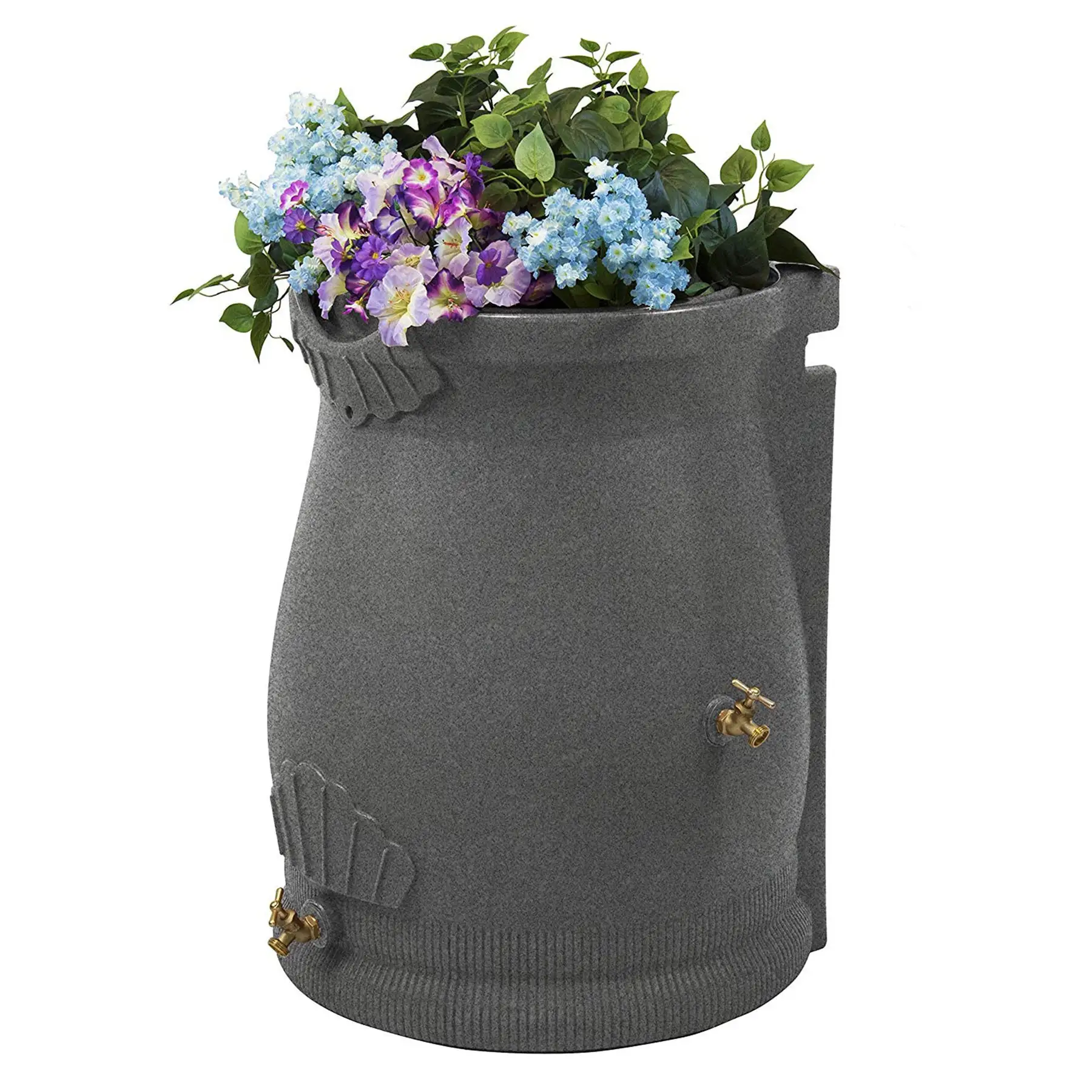 Good Ideas RWURN50-LIG 50 Gallon Rain Saver Wizard Barrel Urn, Light Granite