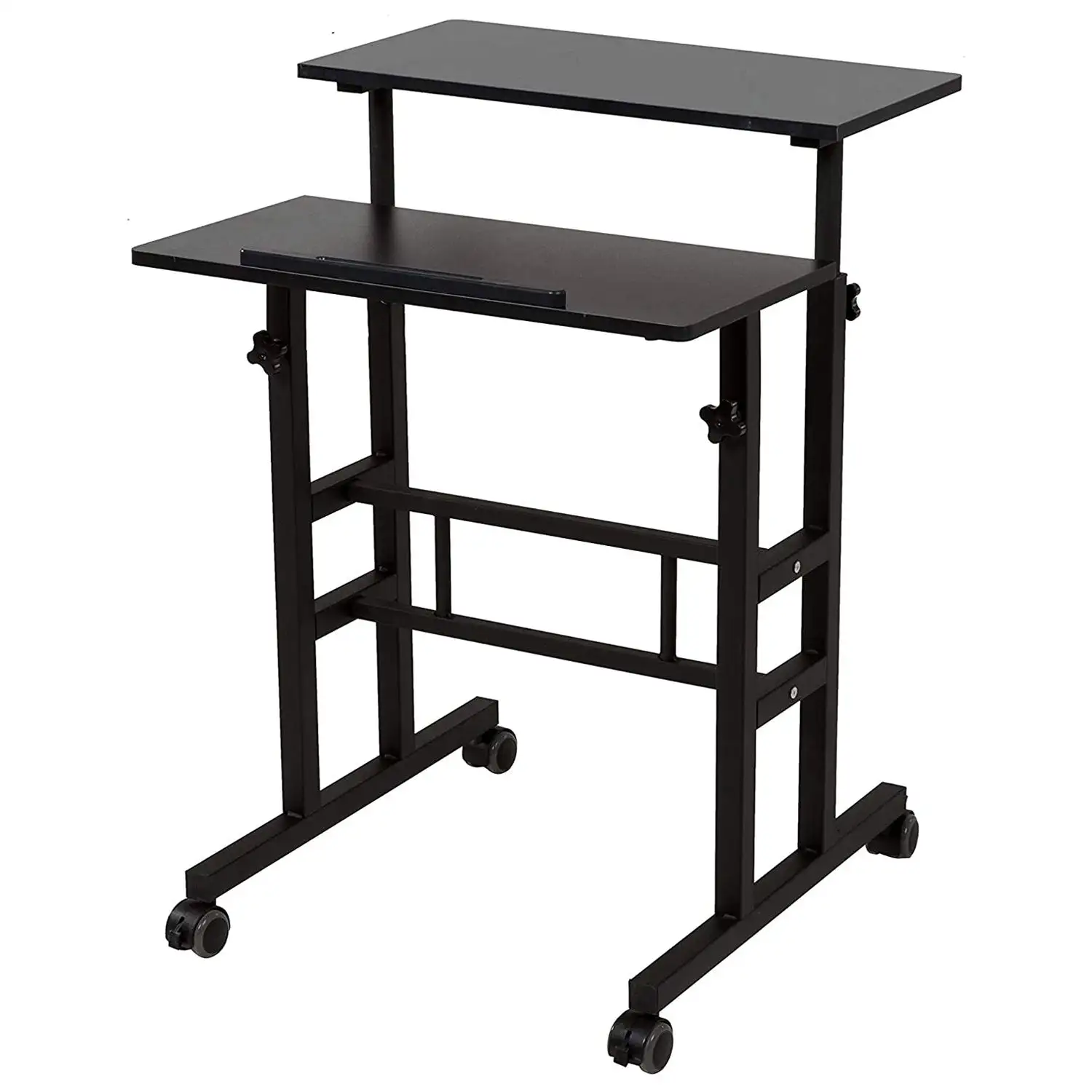 SDADI S001BFBT Adjustable Height Mobile Standing Office Computer Desk, Black