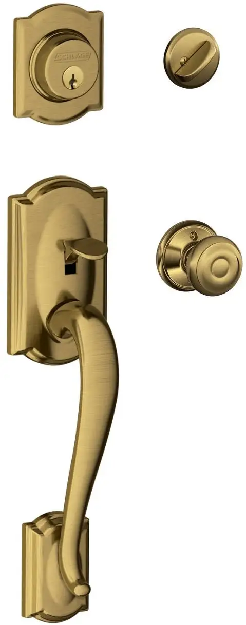 Schlage Camelot Handle Set With Georgian Knob