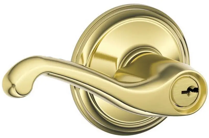 Schlage F51A FLA 605 Flair Entry Lever Lockset