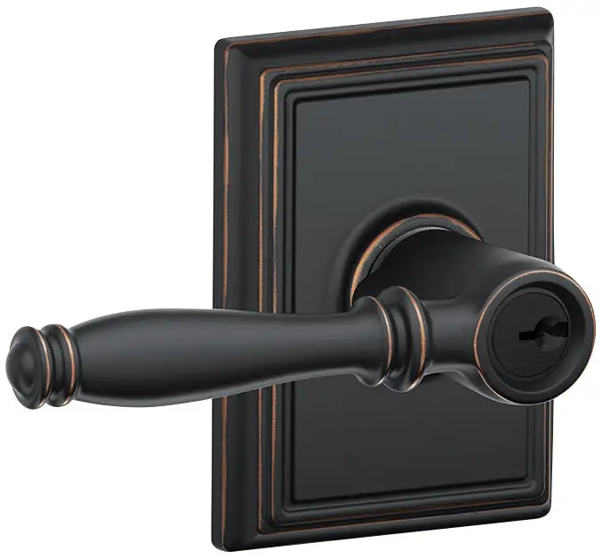 Schlage F51VBIR716ADD Birmingham Keyed Entry Lever