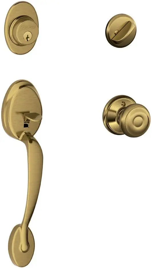 Schlage F60VPLY/GEO609 Polymouth Hadleset With Georgian Knob