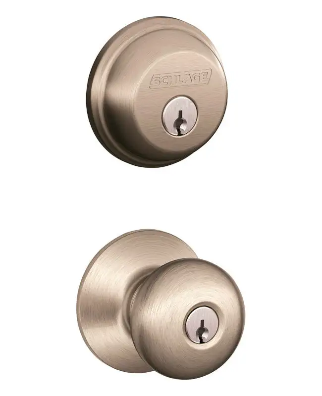 Schlage FB50NVPLY619 Plymouth Deadbolt And Entry Door Knob