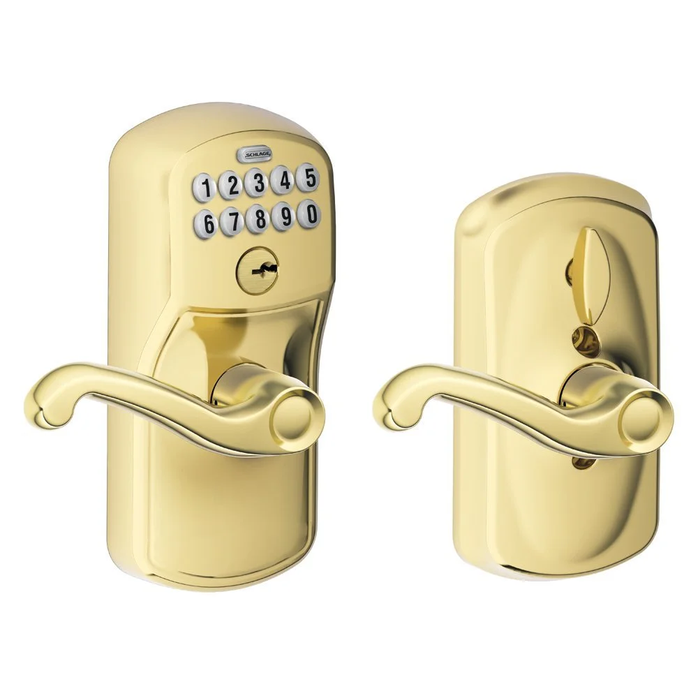 Schlage FE595VPLYFLA505 Plymouth Style Keypad Flair Lever with Flex Lock