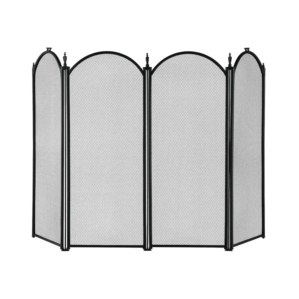 Simple Spaces S41010BK-C3L 4 Panel Fire Screen