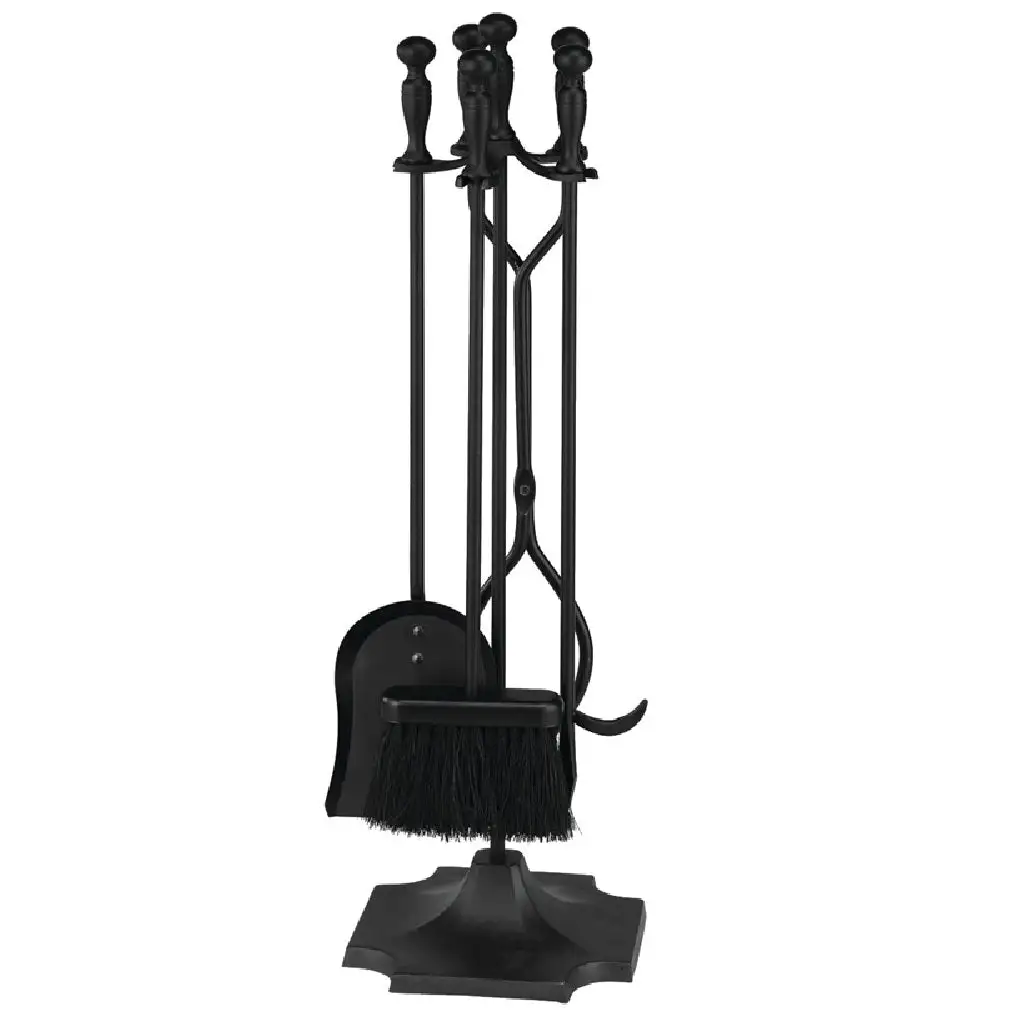 Simple Spaces T51030BK-C3L 5-Piece Fireplace Tool Set