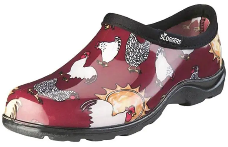 Sloggers 5116CBR06 Chicken Print Collection Women's Rain & Garden Shoe