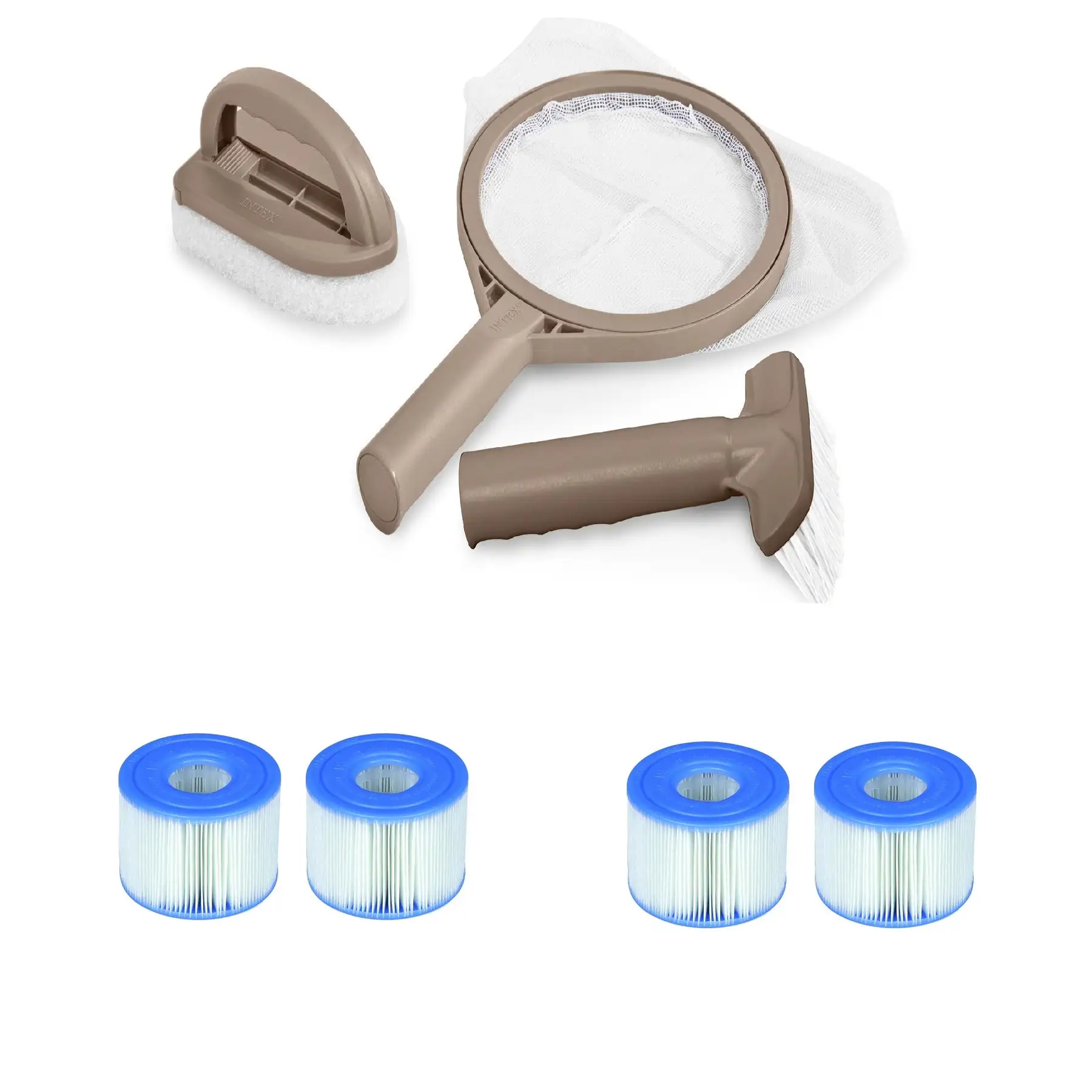 Intex PureSpa Hot Tub Maintenance Kit & Intex Type S1 Filter Cartridges (2 Pack)