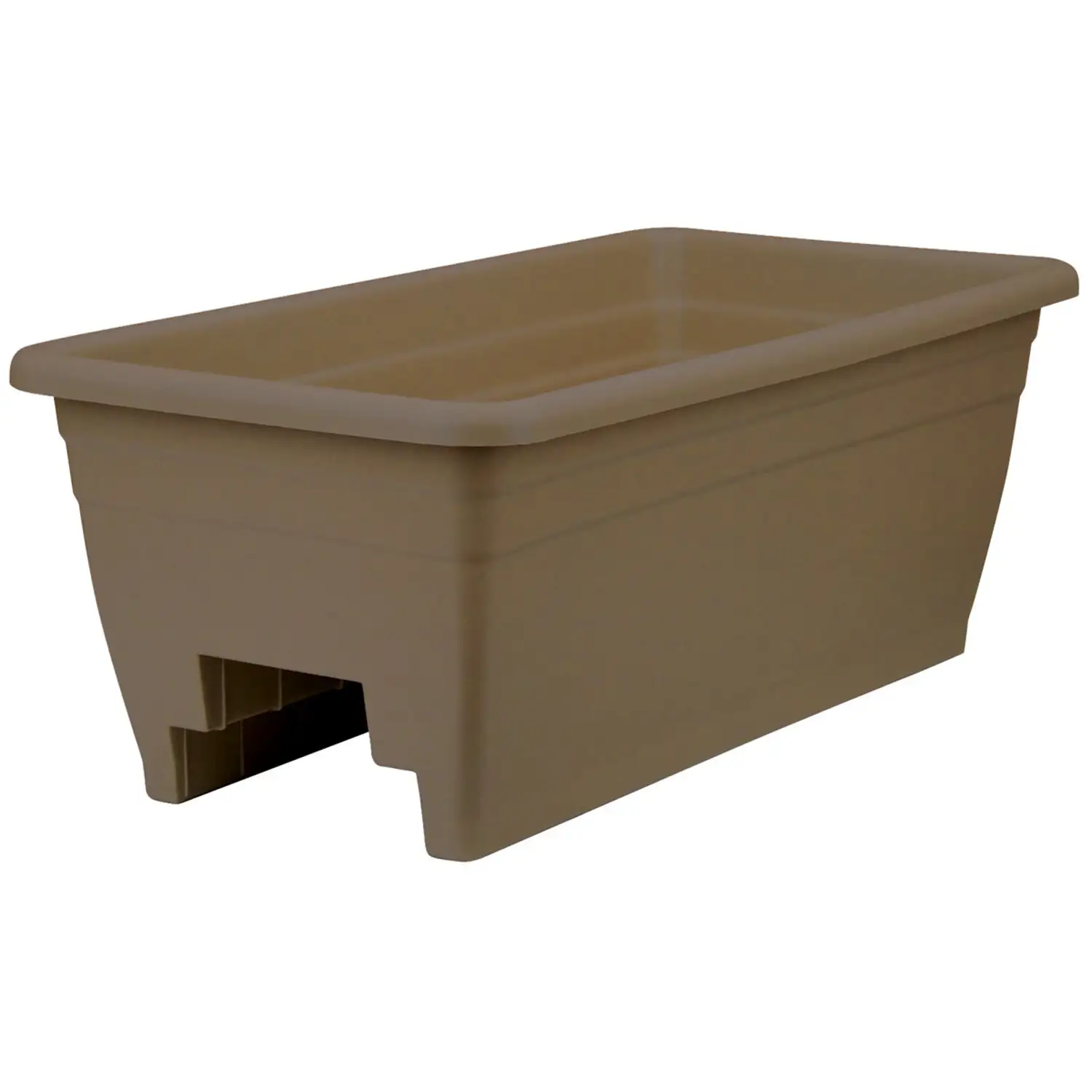 HC Companies SPX24DB0E2112-Inch Outdoor Plastic Deck Planter Box, Chocolate