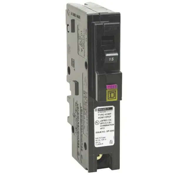 Square D HOM115PDFC Homeline Single-Pole Dual Function Circuit Breaker