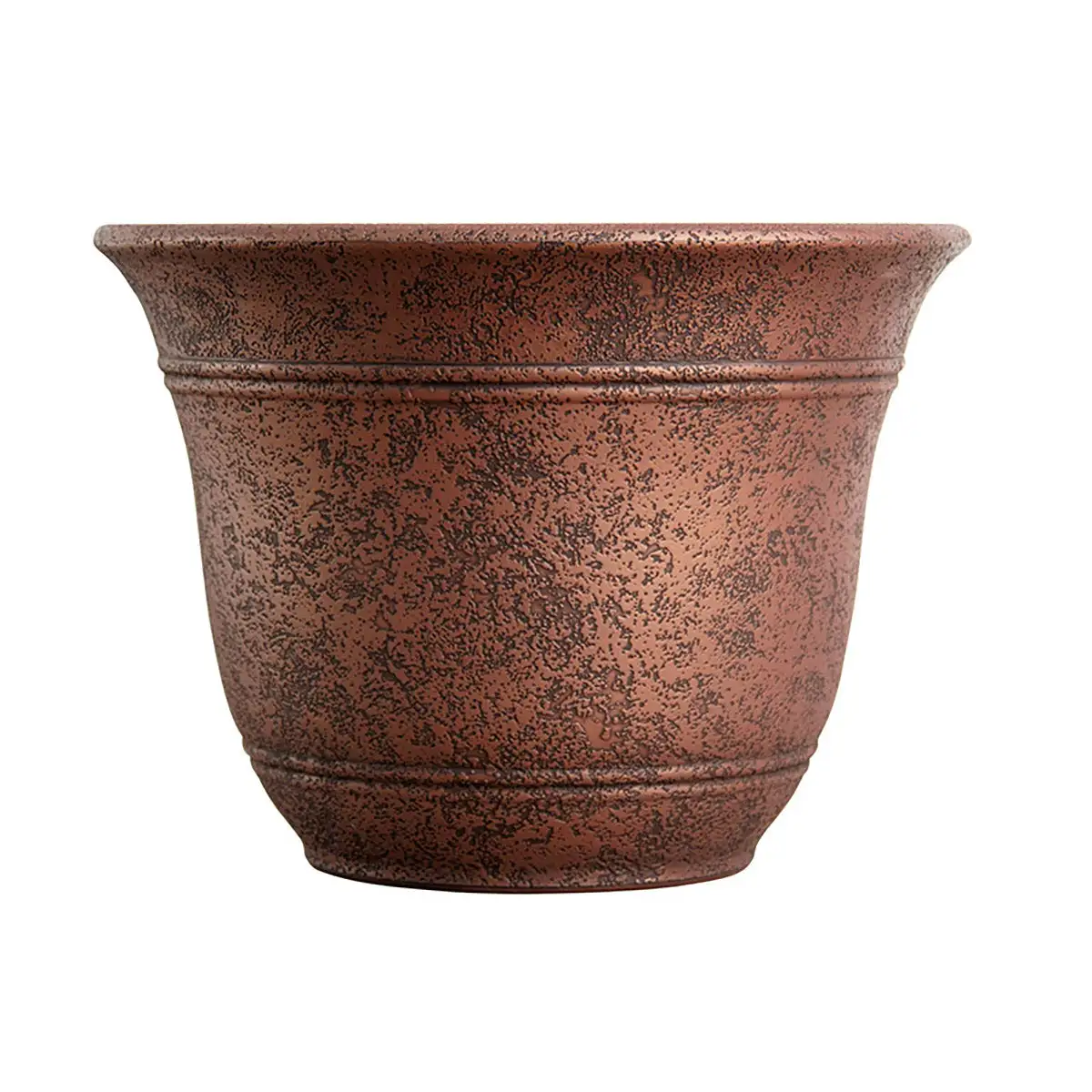 Listo SRA13001P05 13-Inch Round Plastic Sierra Planter, Rustic Redstone (2 Pack)