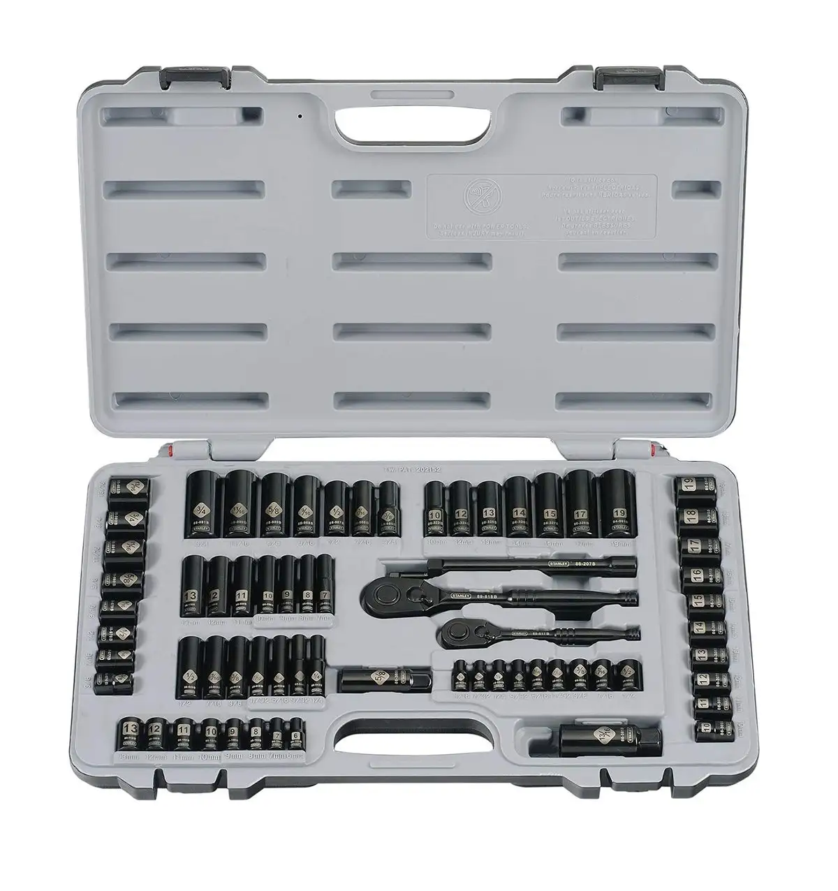 Stanley 92-824 Black Chrome & Laser Etched Socket Set