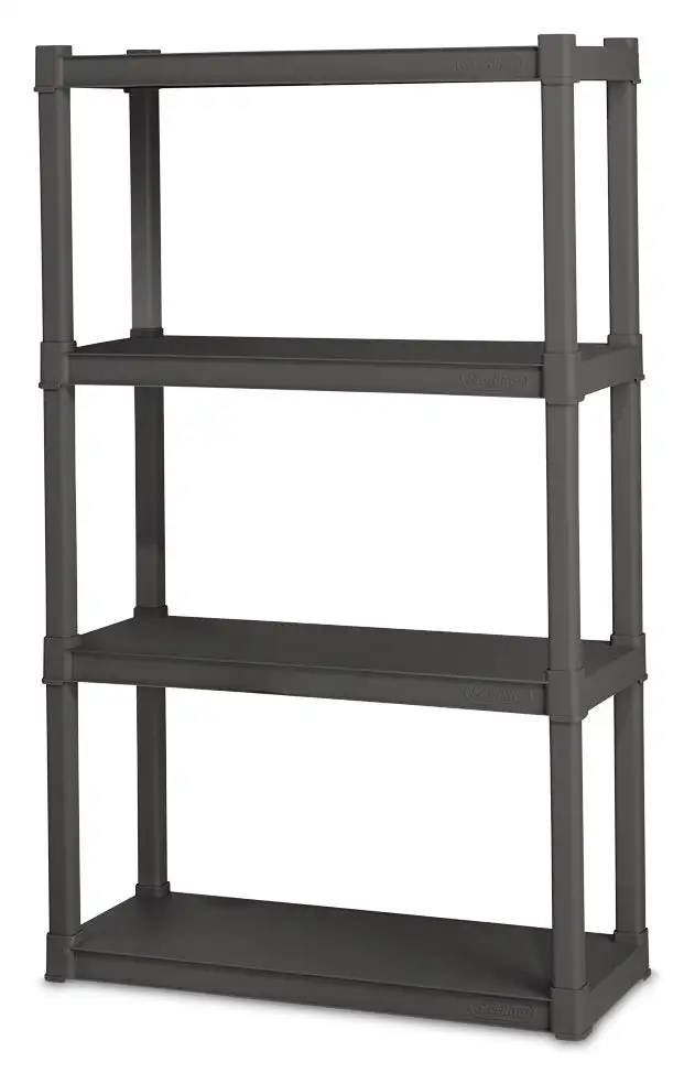 Sterilite 01643V01 4 Shelf Durable Solid Surface Shelving Unit