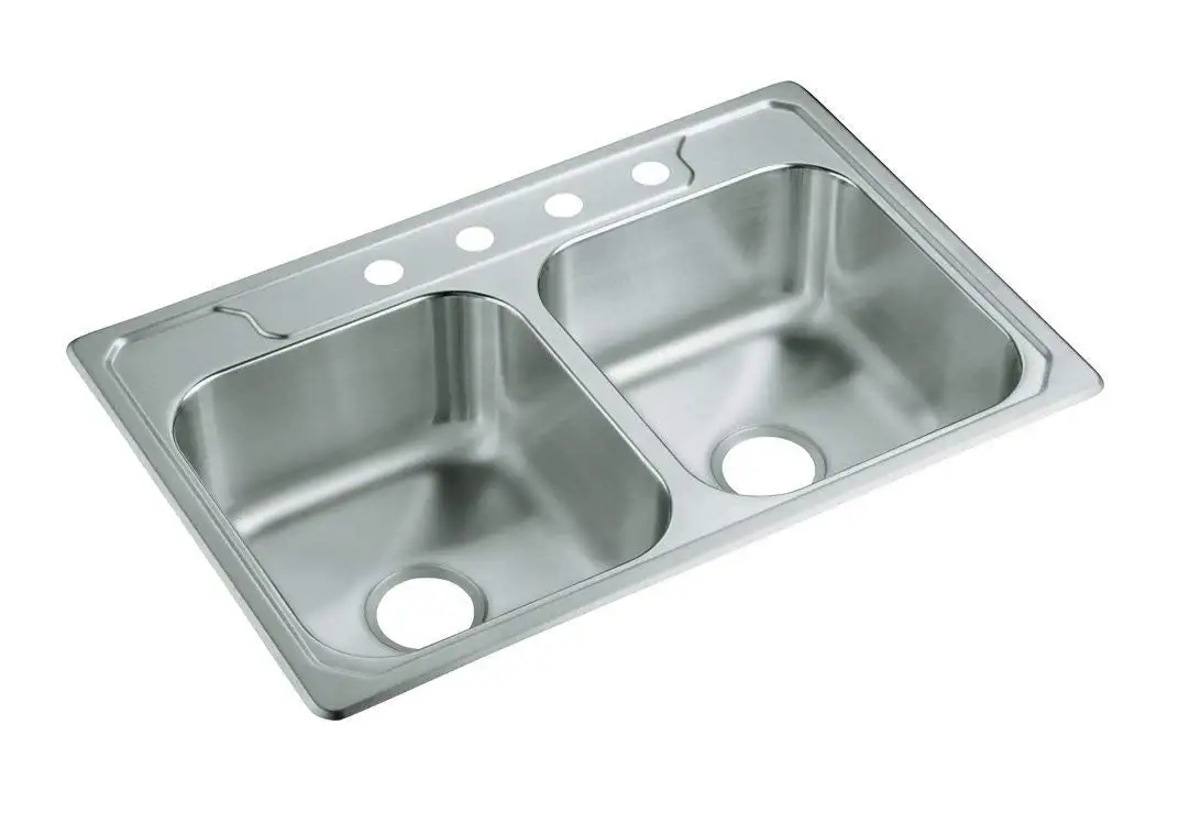 Sterling Plumbing 14633-4-NA Middleton Double Basin Kitchen Sink