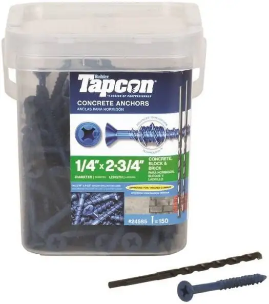 Tapcon 24585 Phillips Flat Head Concrete Anchors