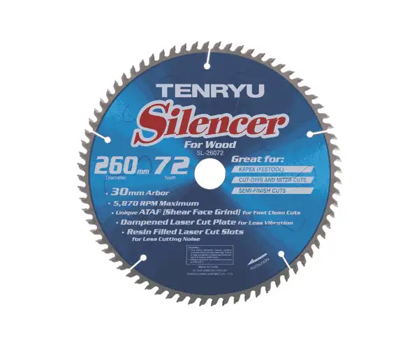 Tenryu SL-26072 Silencer Series Saw Blade