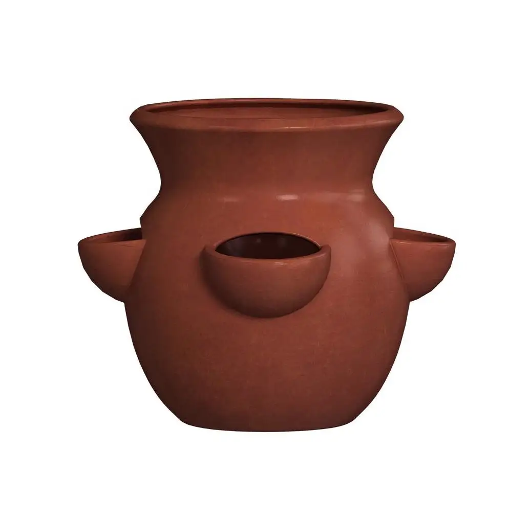 Trendspot AHCR02226N-12T Herb/Strawberry Clay Planter