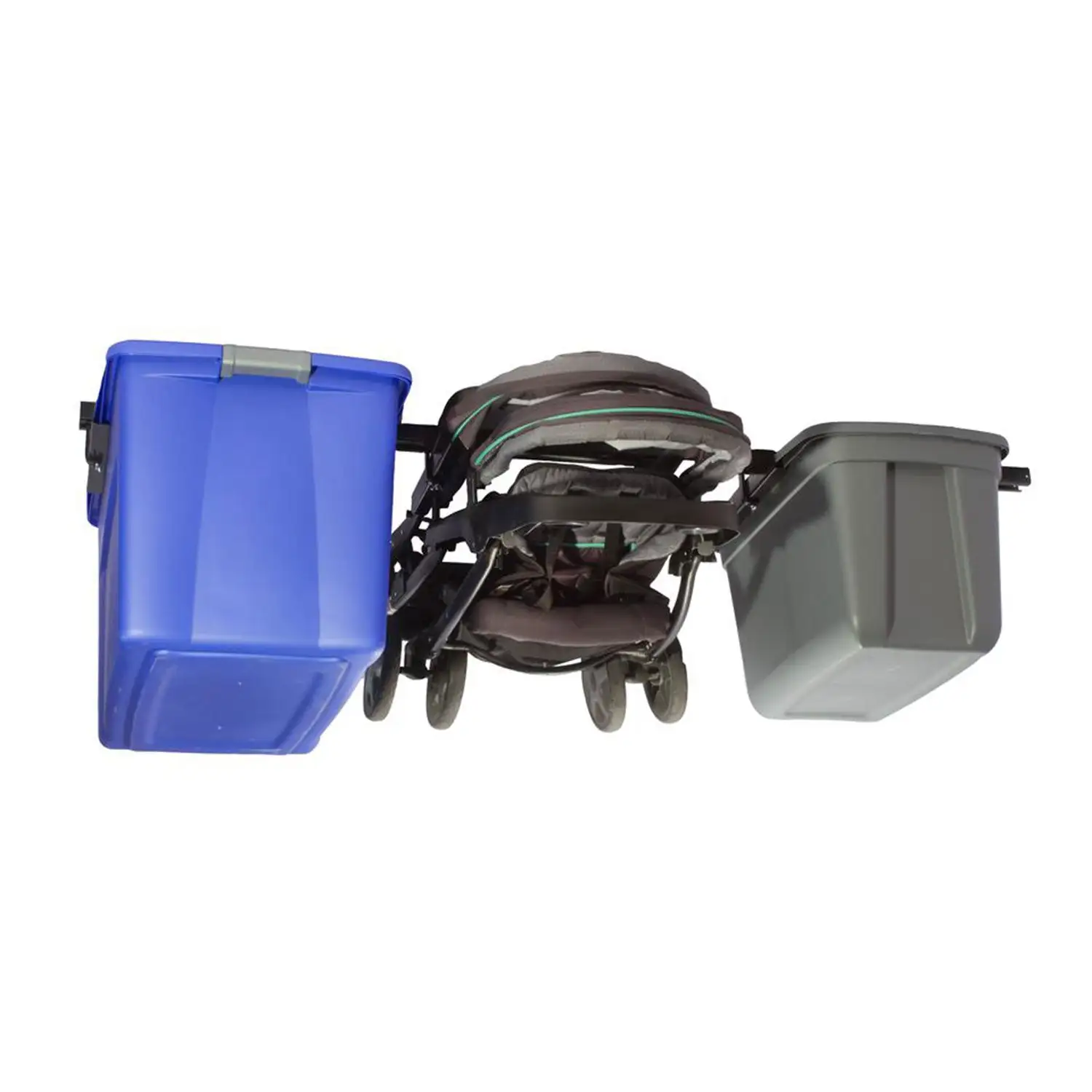 Up-Rite 10 Foot Adjustable Overhead Garage Ceiling Storage Tote Organizer Rack - Image 4