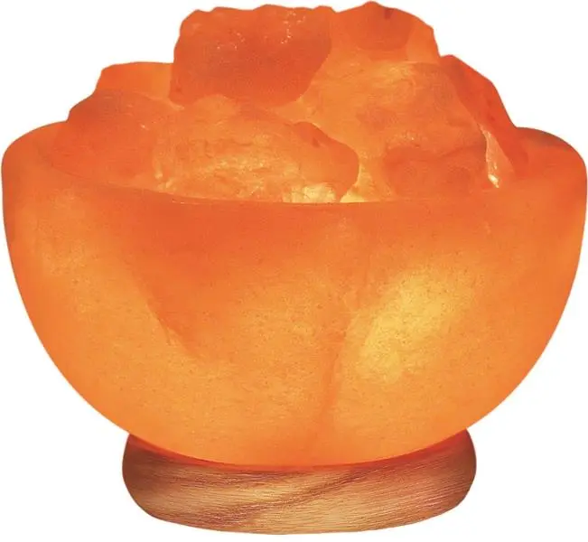 WBM 1326 Himalayan Ionic Hand Carved Salt Bowl Lamp