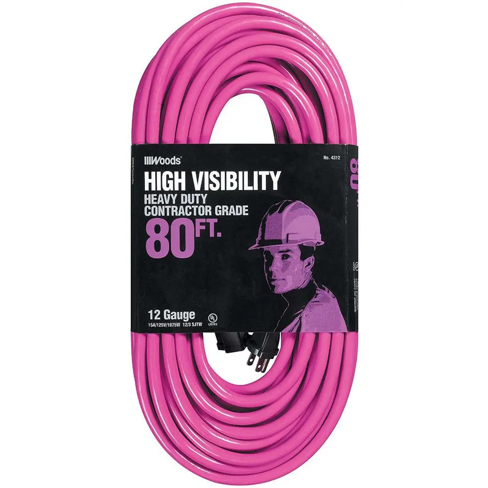 Woods 4310 High Visibility/Contractor Grade Outdoor Heavy-Duty Extension Cord