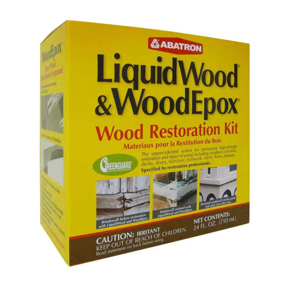 Abatron 24 Oz LiquidWood WoodEpox Epoxy Resin Glue Compound Wood Restoration Kit