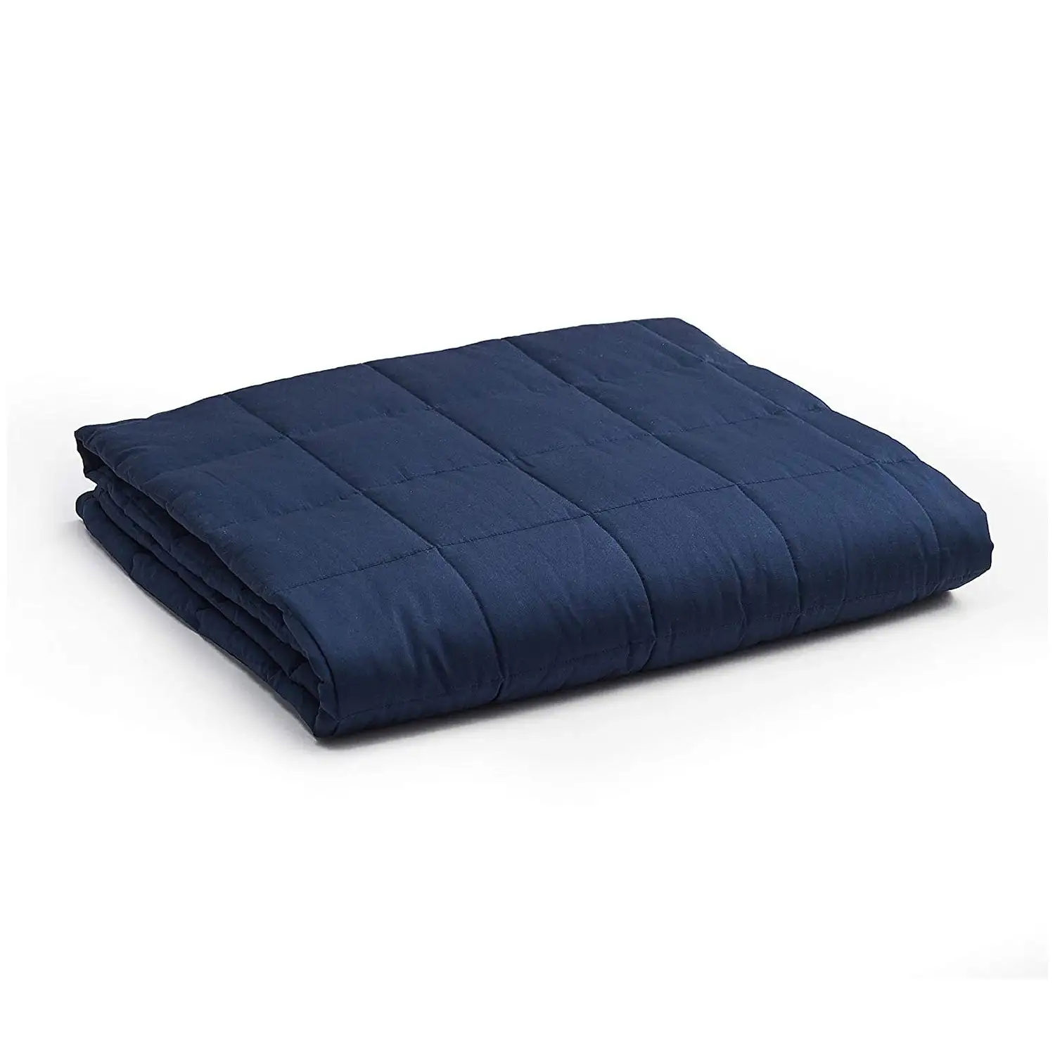 YnM Original Cotton 25 Pound Glass Bead Weighted Blanket, Navy